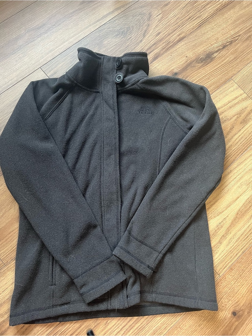 The North Face Crescent Sweater Knit Fleece Full Zip Button Mock Jacket L
